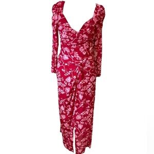 House of Harlow 1960 Red Floral Midi Dress